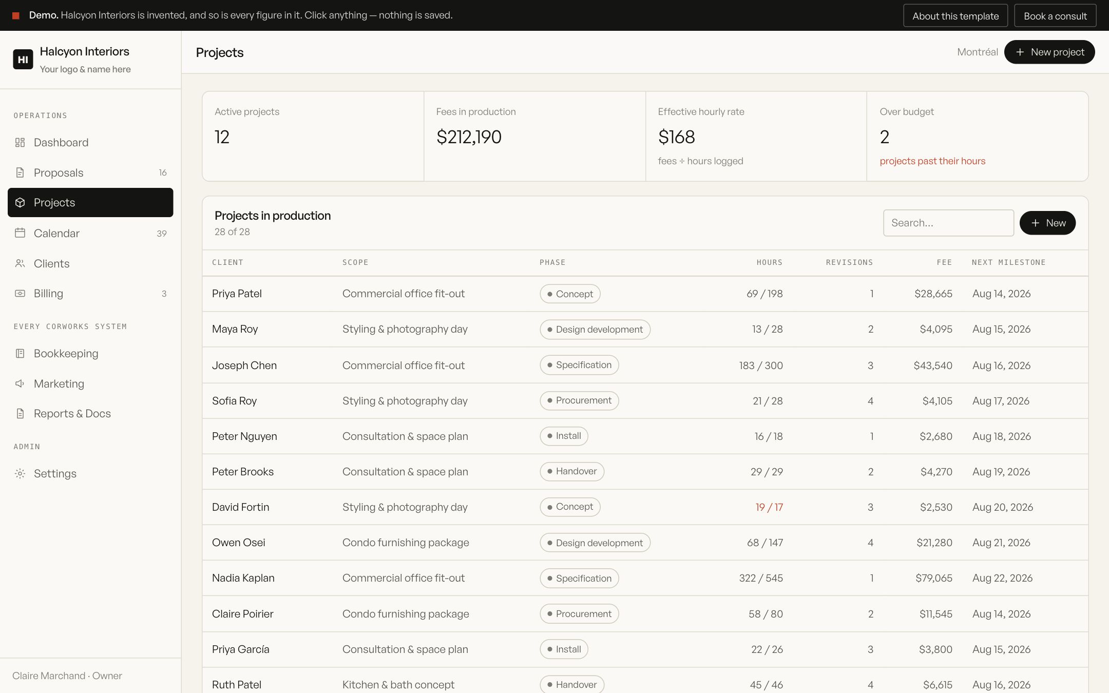 Design & professional services demo